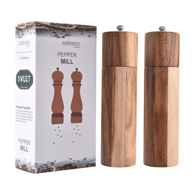Cylindrical Grinder Multipurpose wooden seasoning Bottle