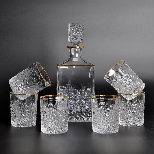 Premium quality 7pcs/set Luxury Gold rim Snifters