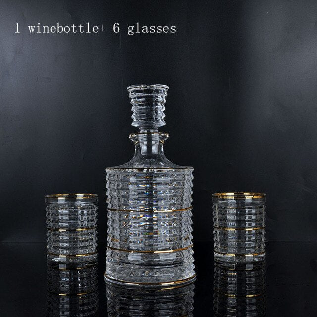 Premium quality 7pcs/set Luxury Gold rim Snifters