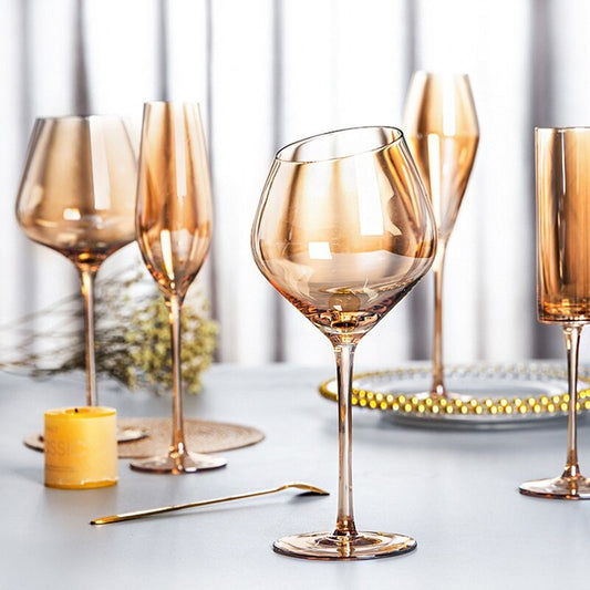 1pcs Luxury Amber Handmade Champagne Cocktail Goblets
