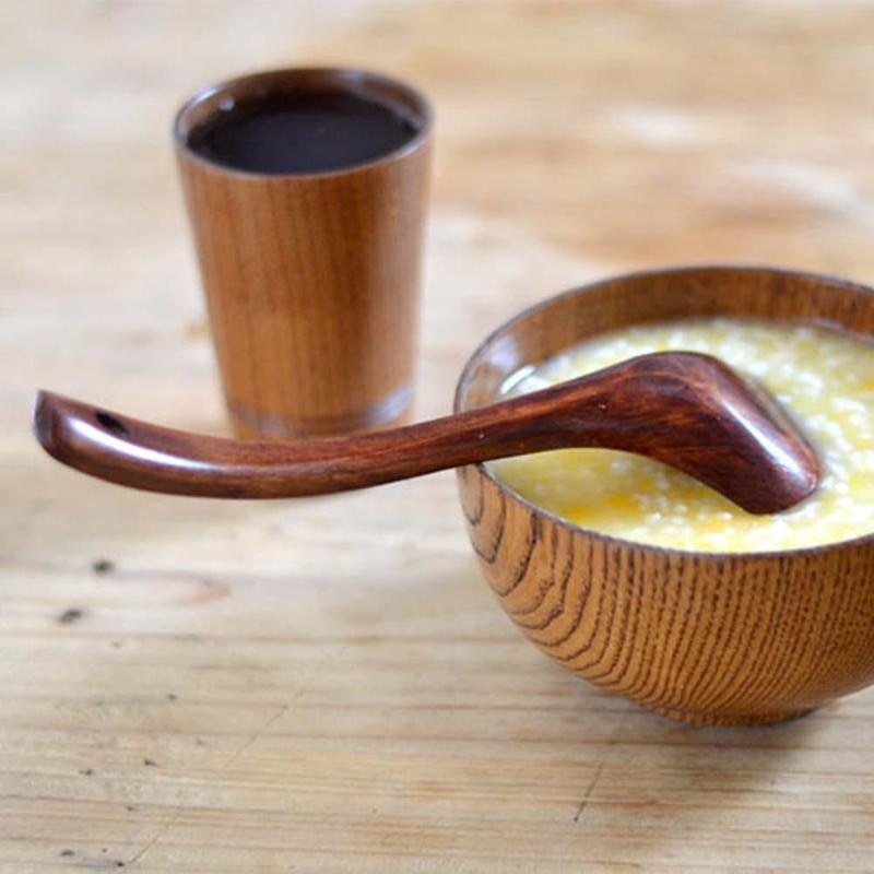 Long Handled Bamboo Wooden Soup Spoons