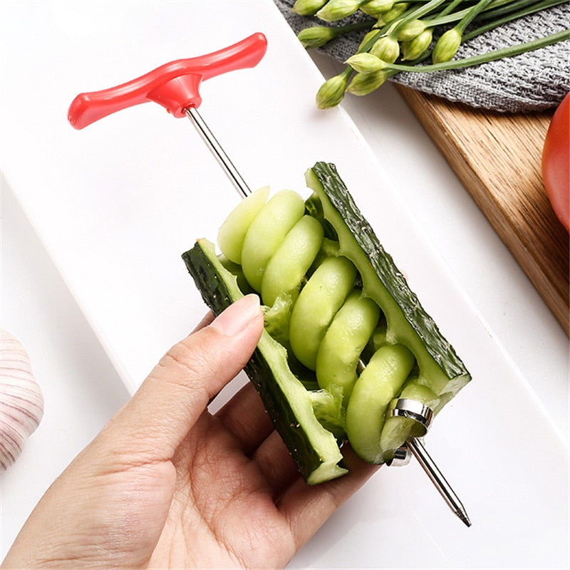 Vegetables Spiral Knife Potato Carrot Cucumber Salad Chopper, Easy Spiral Screw Slicer Kitchen Tools