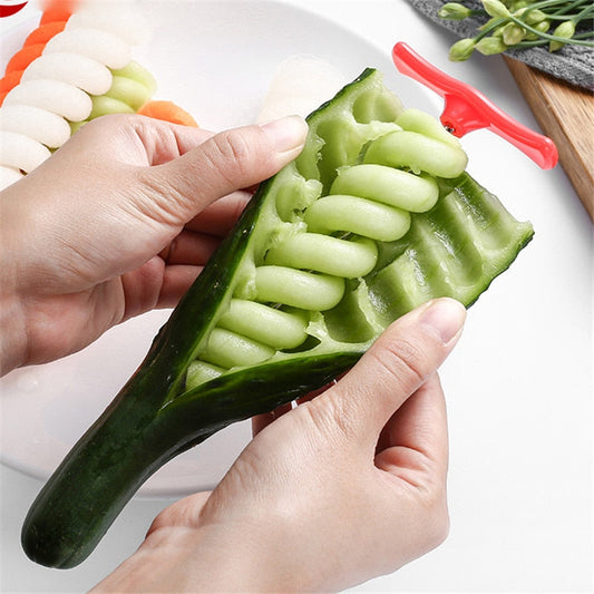 Vegetables Spiral Knife Potato Carrot Cucumber Salad Chopper, Easy Spiral Screw Slicer Kitchen Tools