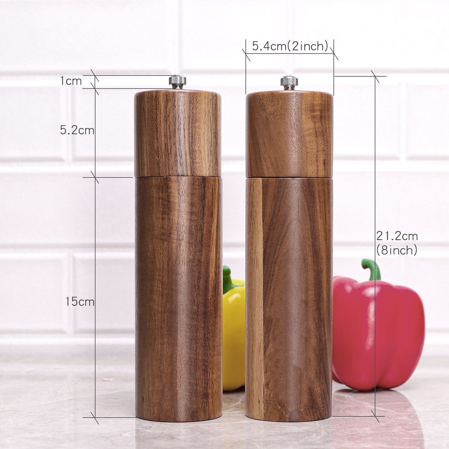 Cylindrical Grinder Multipurpose wooden seasoning Bottle