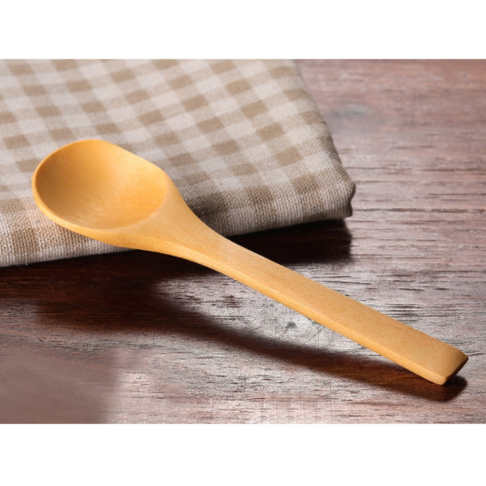 Spice Condiment Storage Jar with Wooden Spoon & Bamboo Lid