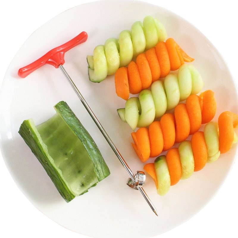 Vegetables Spiral Knife Potato Carrot Cucumber Salad Chopper, Easy Spiral Screw Slicer Kitchen Tools