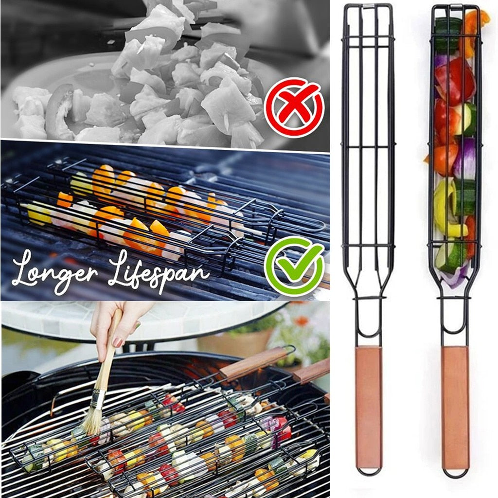 Portable BBQ Grilling Basket, Nonstick, Kitchen accessories