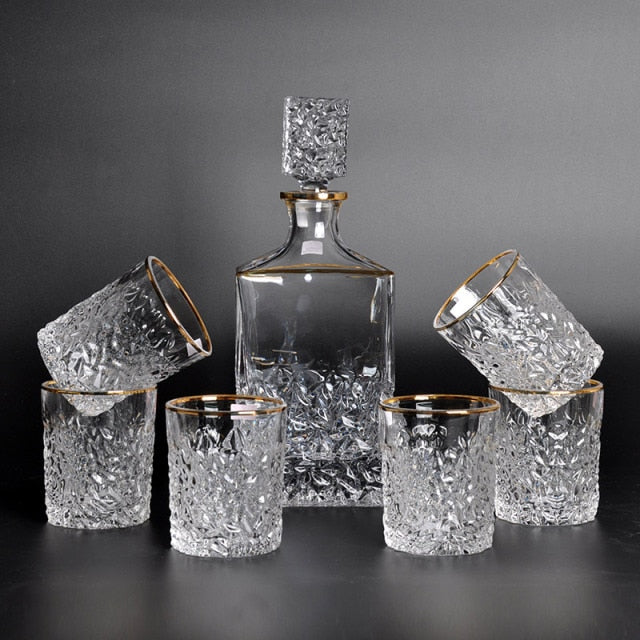 Premium quality 7pcs/set Luxury Gold rim Snifters