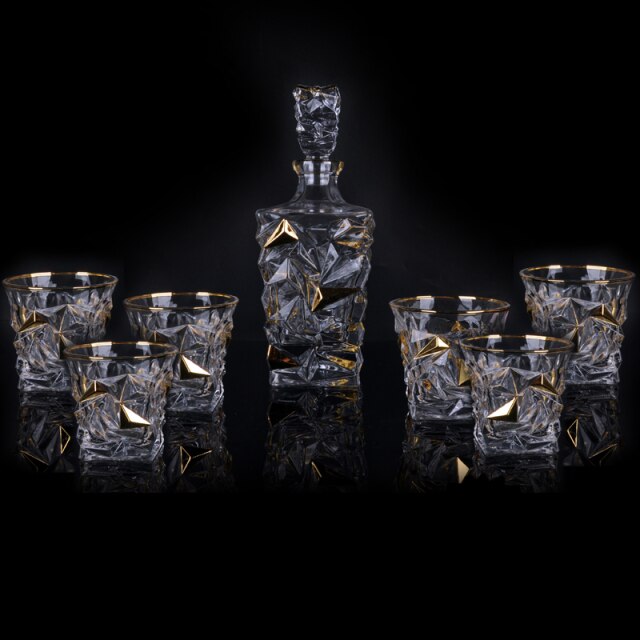 Premium quality 7pcs/set Luxury Gold rim Snifters