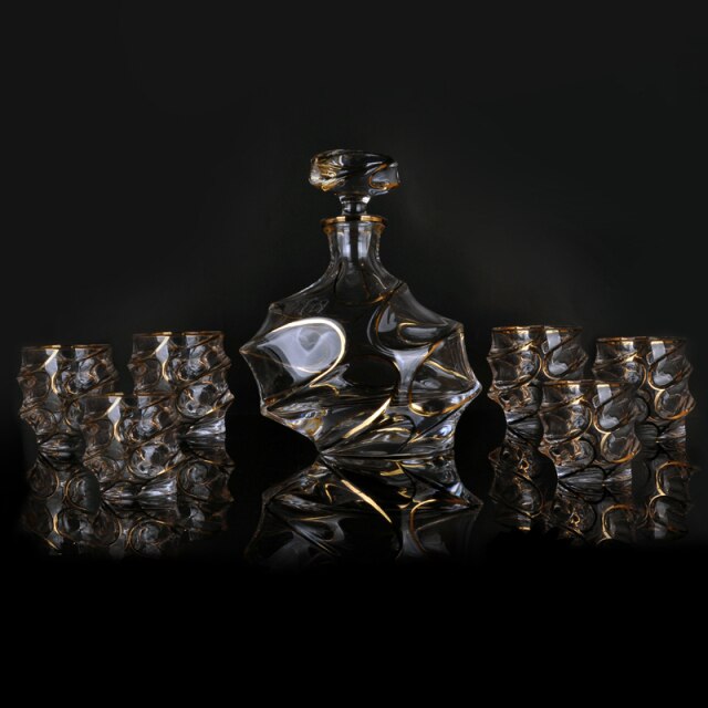 Premium quality 7pcs/set Luxury Gold rim Snifters