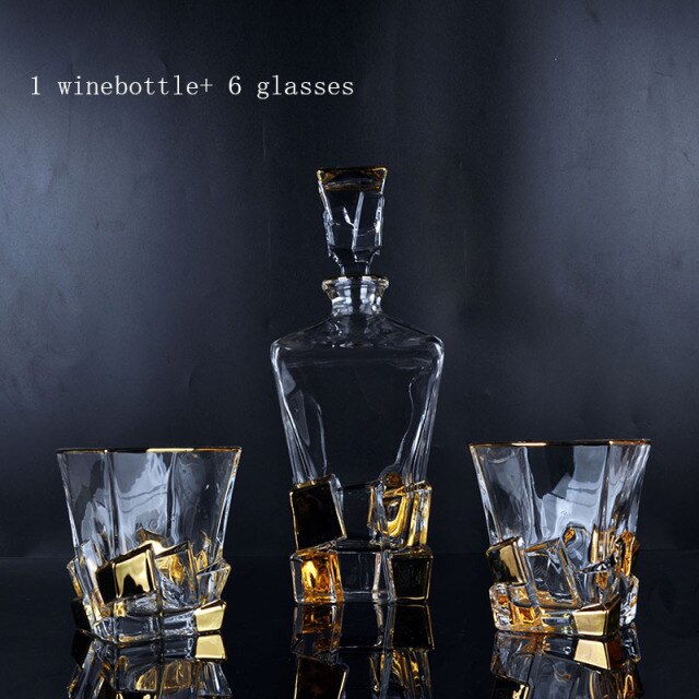 Premium quality 7pcs/set Luxury Gold rim Snifters