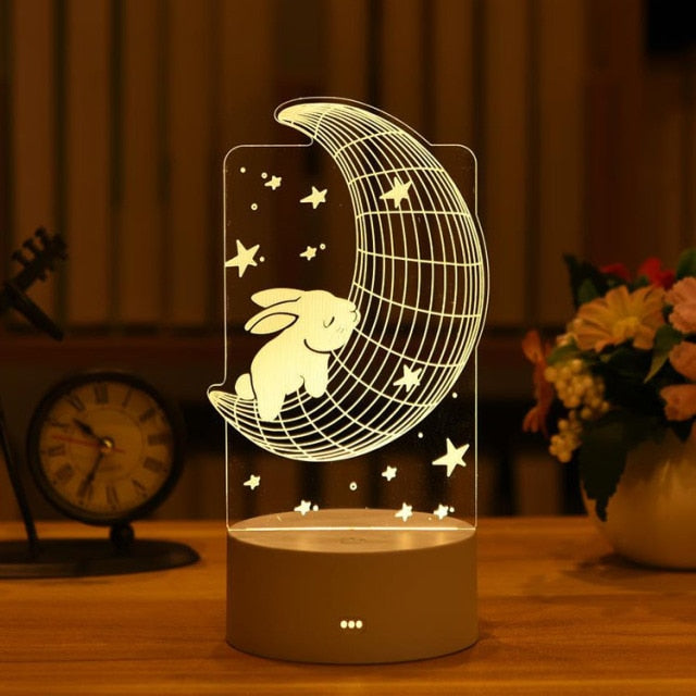 3D Lamp Acrylic LED Night Light Valentine's Day Gift