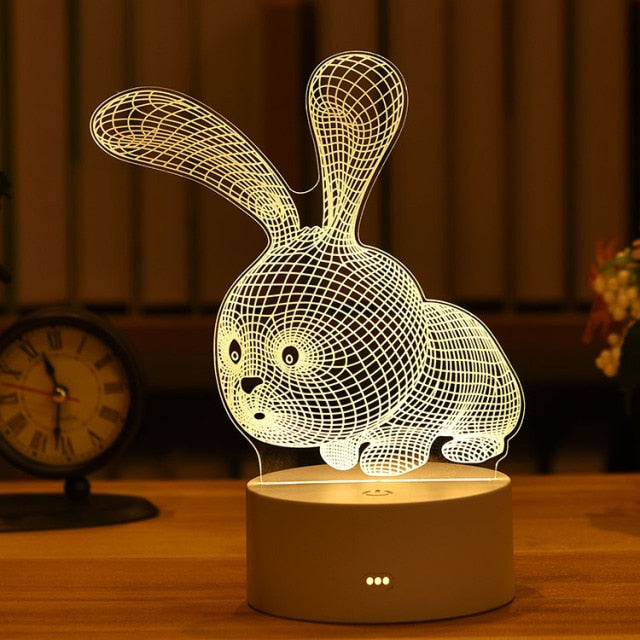3D Lamp Acrylic LED Night Light Valentine's Day Gift