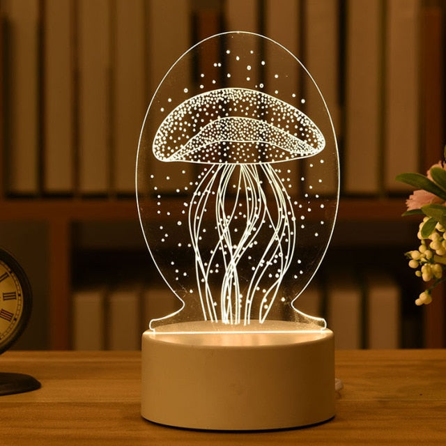 3D Lamp Acrylic LED Night Light Valentine's Day Gift
