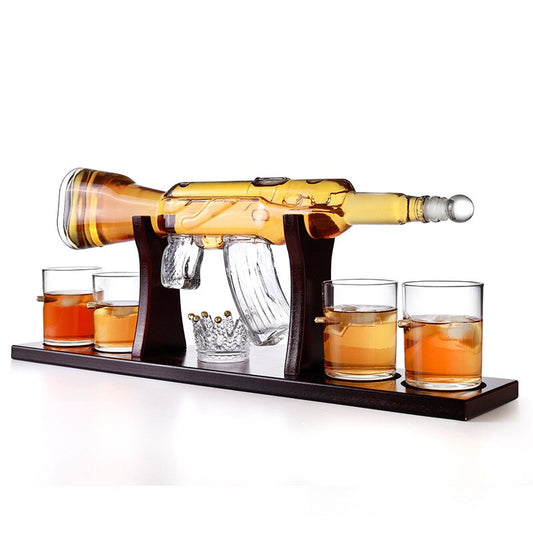 5pcs/1Set Pistol Shaped Decanter - Handmade Home Bar Handicrafts