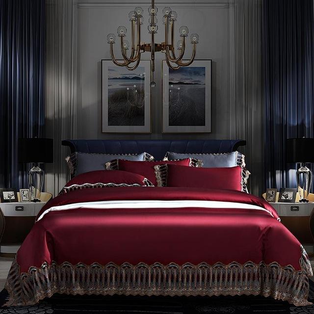 1000TC Egyptian Cotton Luxury Lace Bedding set
