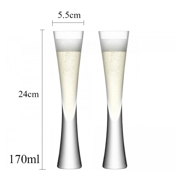 2 Pieces Champagne Glasses Luxury Flute