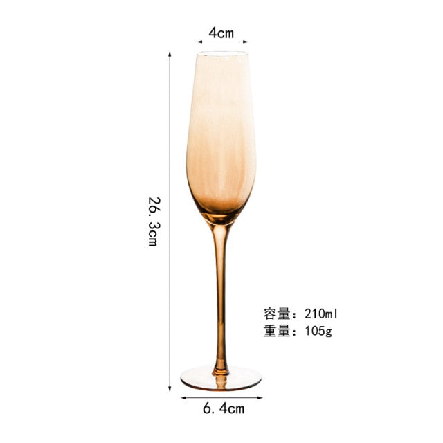 1pcs Luxury Amber Handmade Champagne Cocktail Goblets