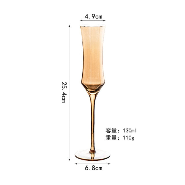 1pcs Luxury Amber Handmade Champagne Cocktail Goblets