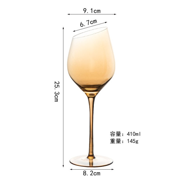 1pcs Luxury Amber Handmade Champagne Cocktail Goblets