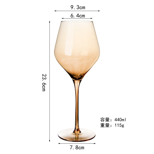 1pcs Luxury Amber Handmade Champagne Cocktail Goblets