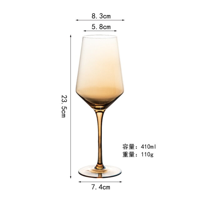 1pcs Luxury Amber Handmade Champagne Cocktail Goblets