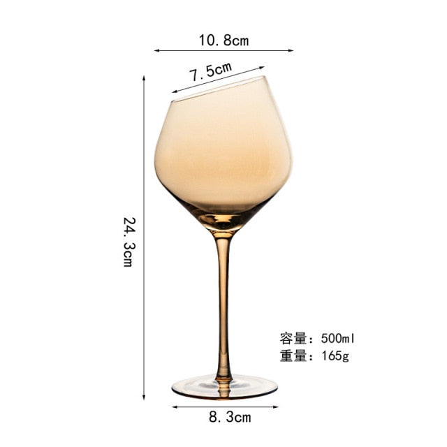 1pcs Luxury Amber Handmade Champagne Cocktail Goblets