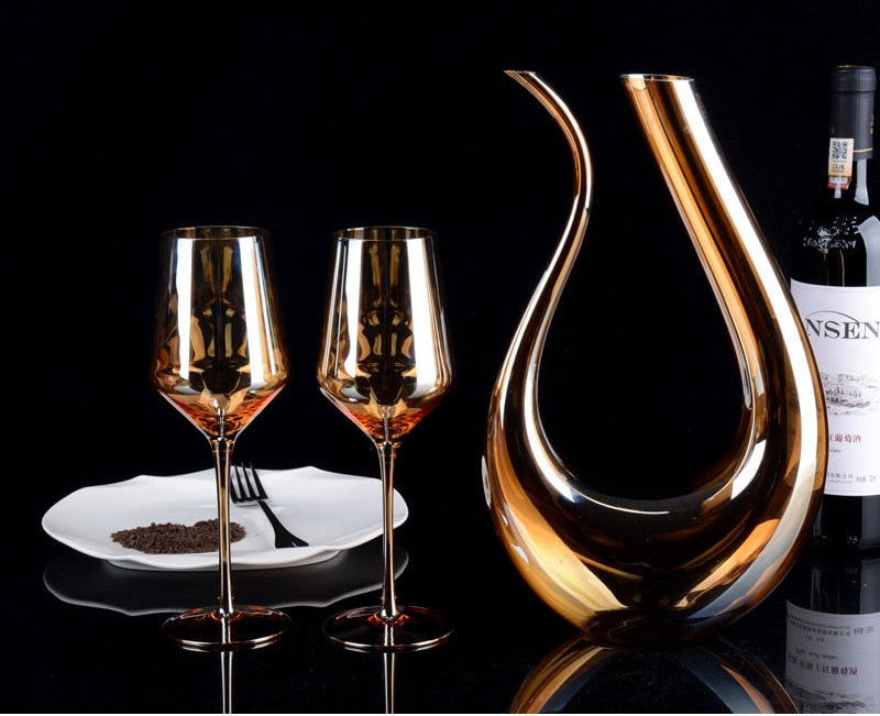 Luxury European Golden Goble Decanter Set