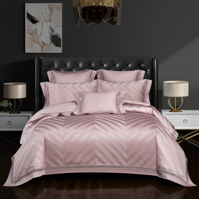 Luxury Egyptian Cotton Jacquard Duvet Cover/Comforter Cover Set - US Queen/SuperKing