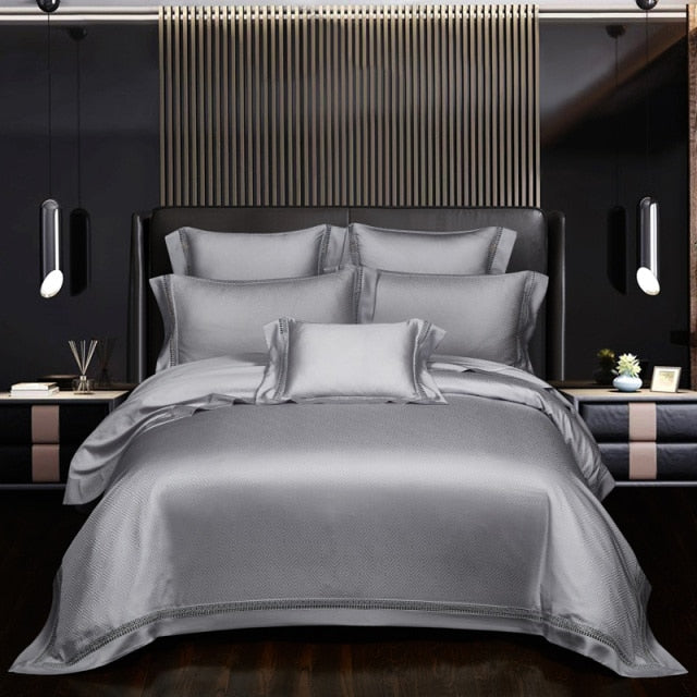 Luxury Egyptian Cotton Jacquard Duvet Cover/Comforter Cover Set - US Queen/SuperKing