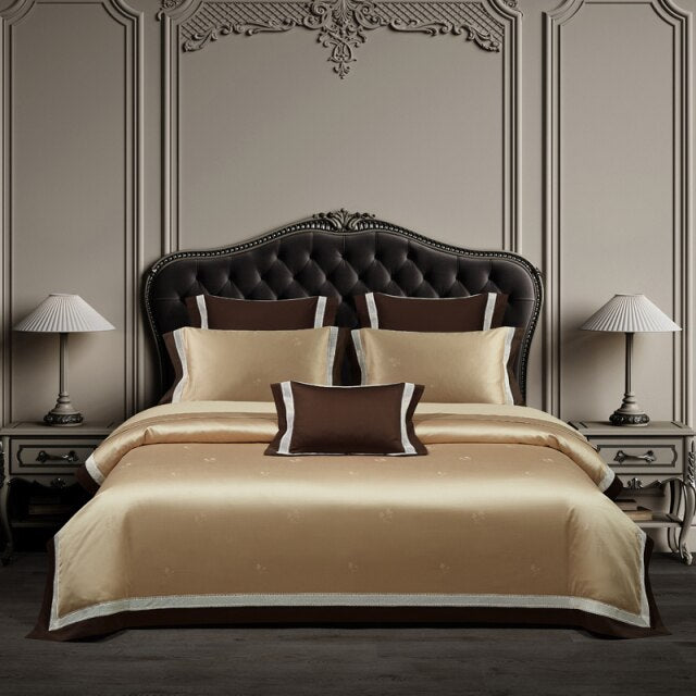 Luxury Egyptian Cotton Jacquard Duvet Cover/Comforter Cover Set - US Queen/SuperKing