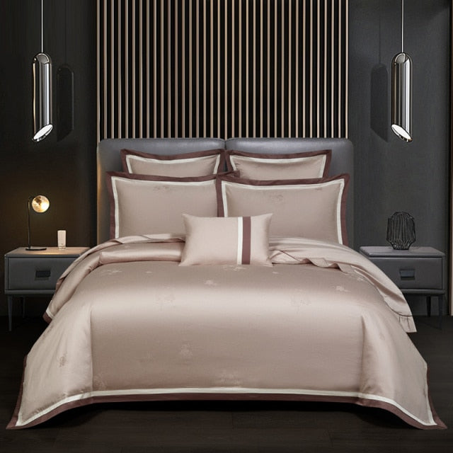 Luxury Egyptian Cotton Jacquard Duvet Cover/Comforter Cover Set - US Queen/SuperKing