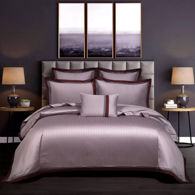 Luxury Egyptian Cotton Jacquard Duvet Cover/Comforter Cover Set - US Queen/SuperKing