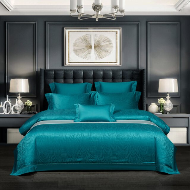 Luxury Egyptian Cotton Jacquard Duvet Cover/Comforter Cover Set - US Queen/SuperKing