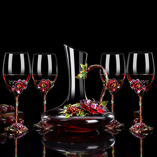 5pc Imperial Luxurious Decanter Enamel Glass Gift Box