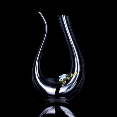 Enamel Lily Crystal Glass Decanter Set /Wedding Gift Set