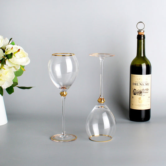 Set of 2 Premium Crystal Hand Blown Long Stem Glasses